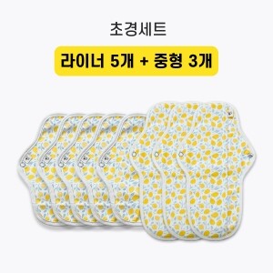 퀸비스토어,[퀸비 패드] 안심 숙면 순면 초경세트(라이너 5개 + 중형 3개)